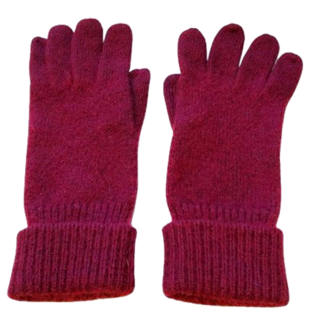 Aris Maroon Knit Gloves  OS